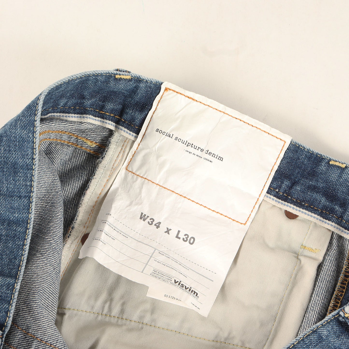 F.I.L限定 ヴィンテージ加工 デニムパンツ(SOCIAL SCULPTURE 01 SLIM DAMAGED-22)