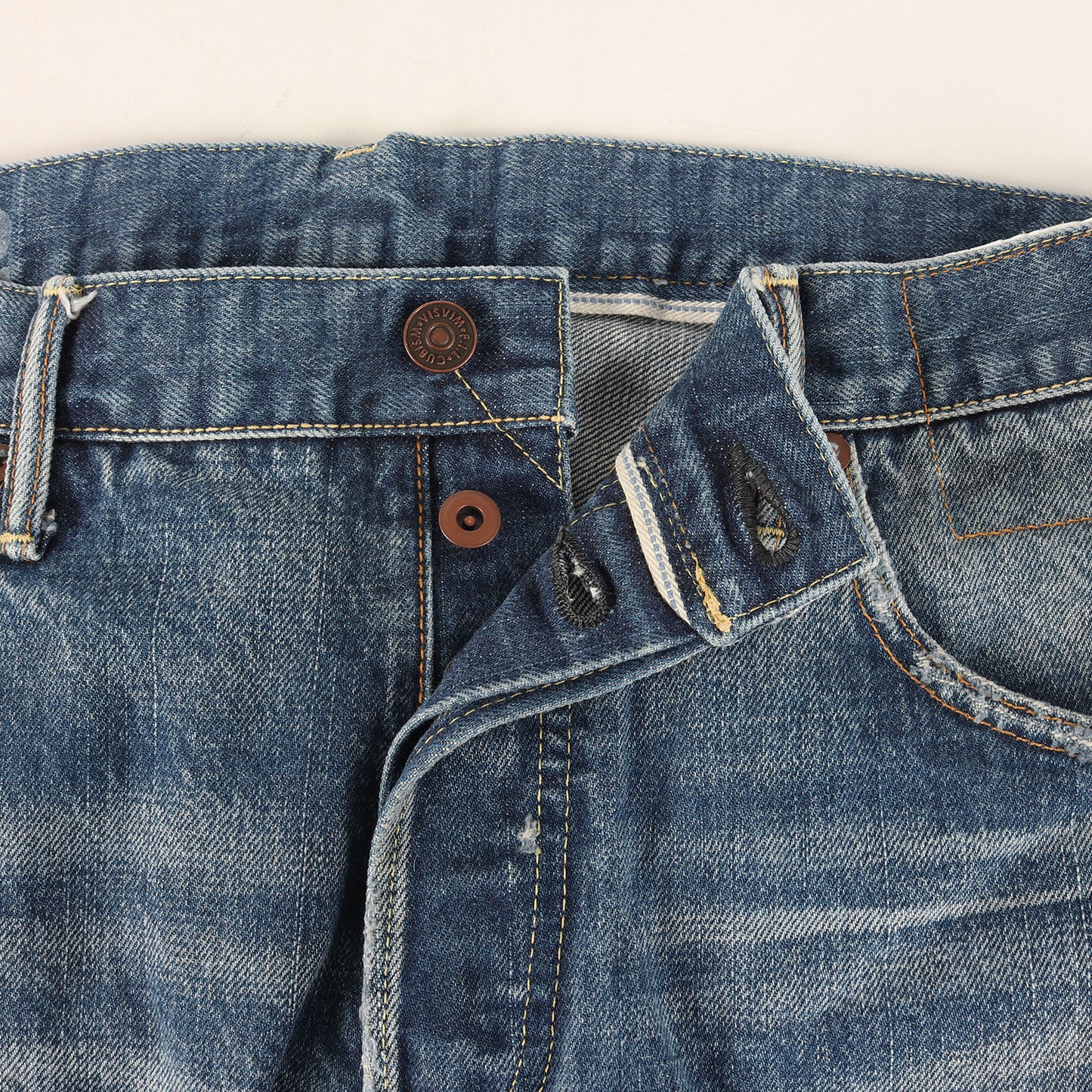 F.I.L限定 ヴィンテージ加工 デニムパンツ(SOCIAL SCULPTURE 01 SLIM DAMAGED-22)