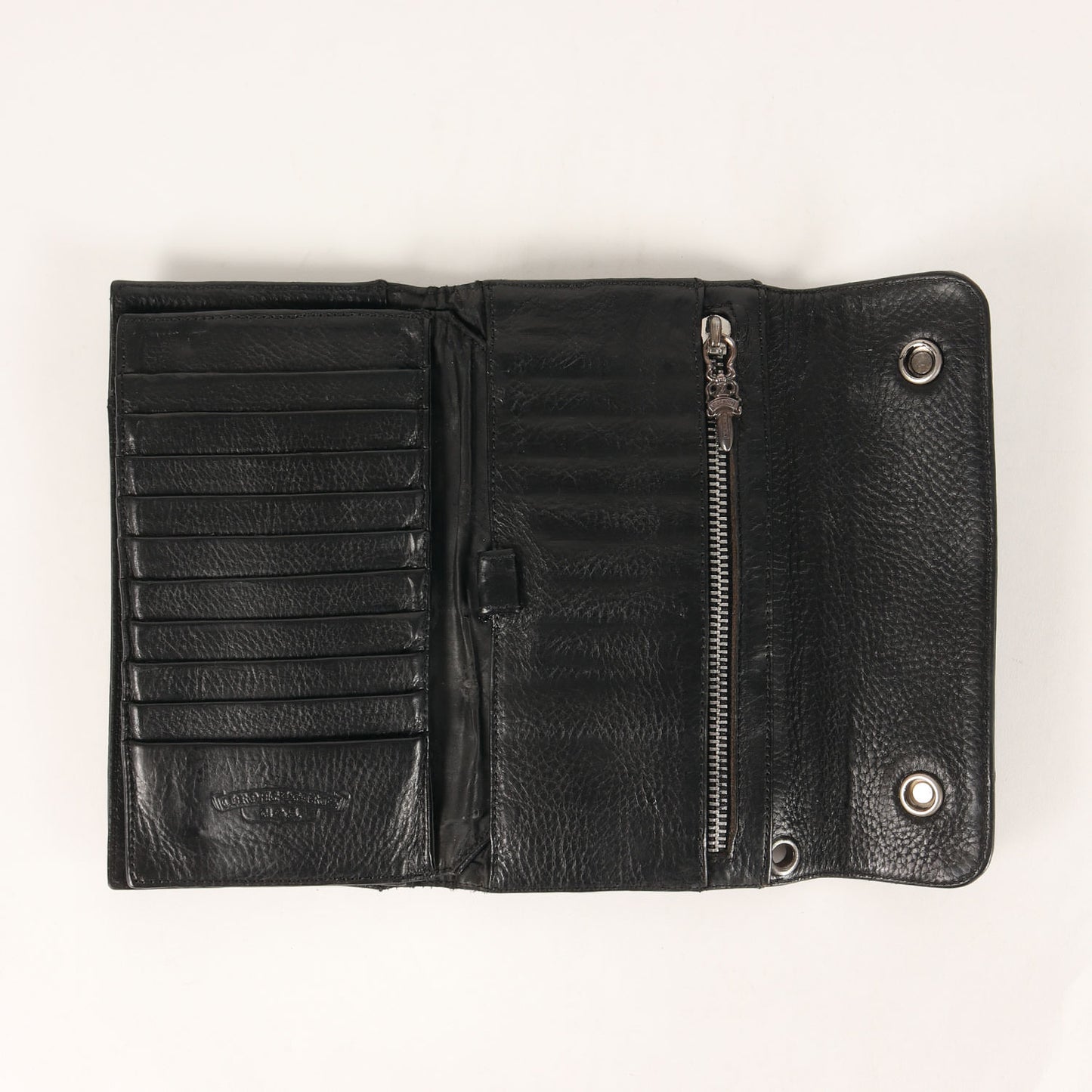クロスボタン ウェーブ ヘビーレザー ロングウォレット / 長財布(WAVE WALLET CROSS BUTTON)