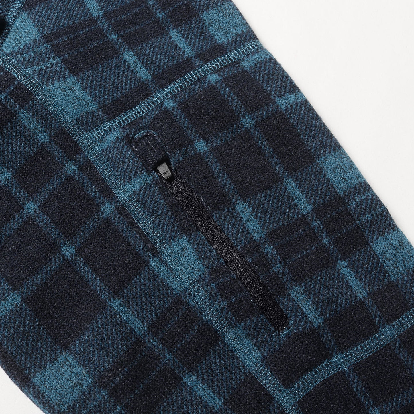 [US企画] 裏地フリース チェック ハーフジップ ニット