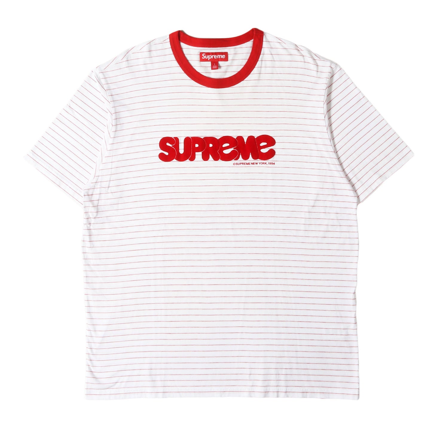 25SS フロッキープリント ボーダー Tシャツ(Bubble S/S Top)