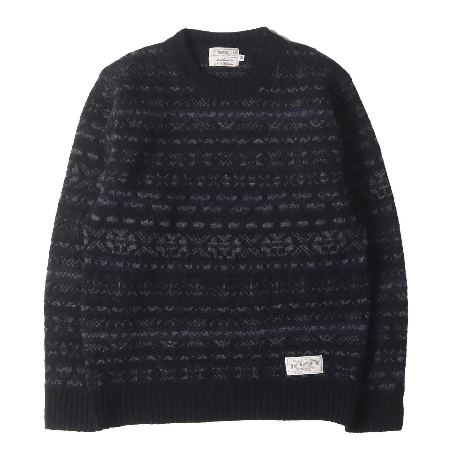 ×INVERALLAN ジャガードボーダー ウールニット セーター(NHIA.SHETLAND / W-JACQUARD.LS)