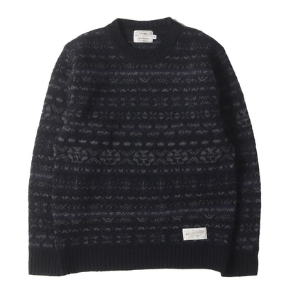 ×INVERALLAN ジャガードボーダー ウールニット セーター(NHIA.SHETLAND / W-JACQUARD.LS)