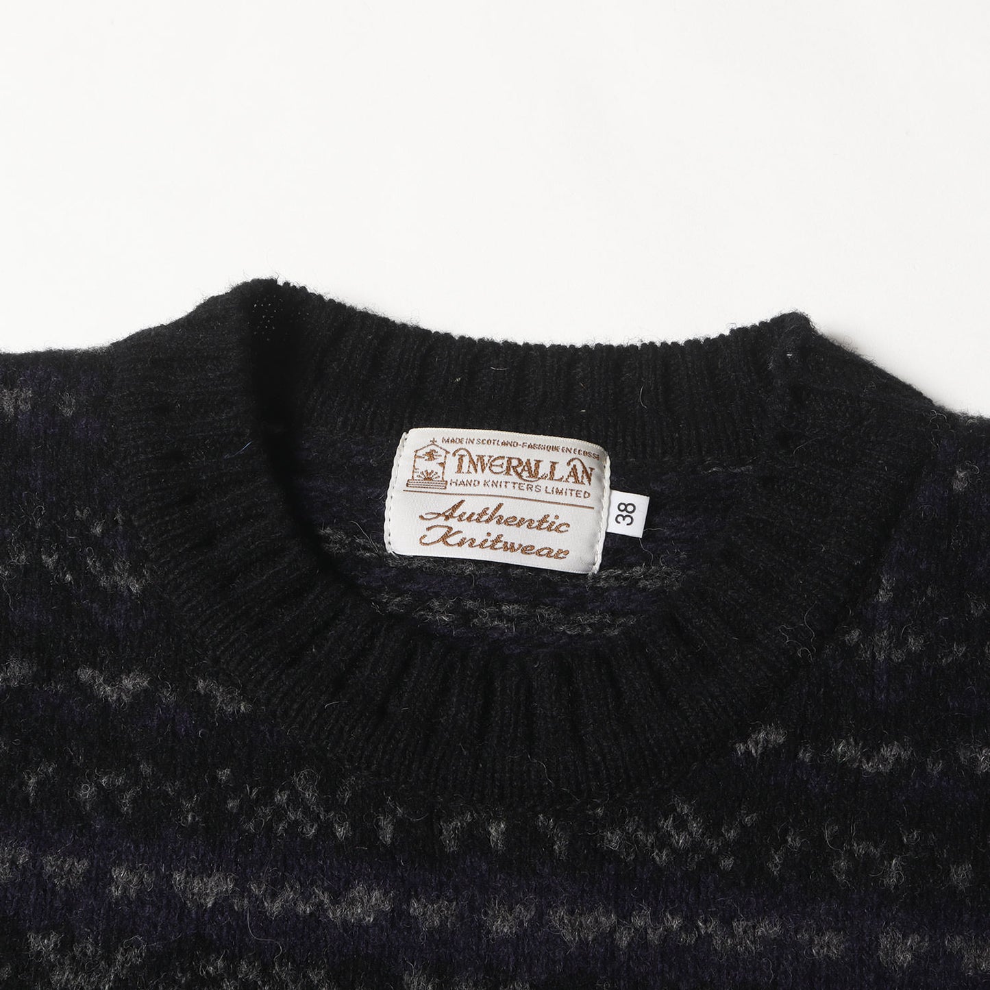 ×INVERALLAN ジャガードボーダー ウールニット セーター(NHIA.SHETLAND / W-JACQUARD.LS)