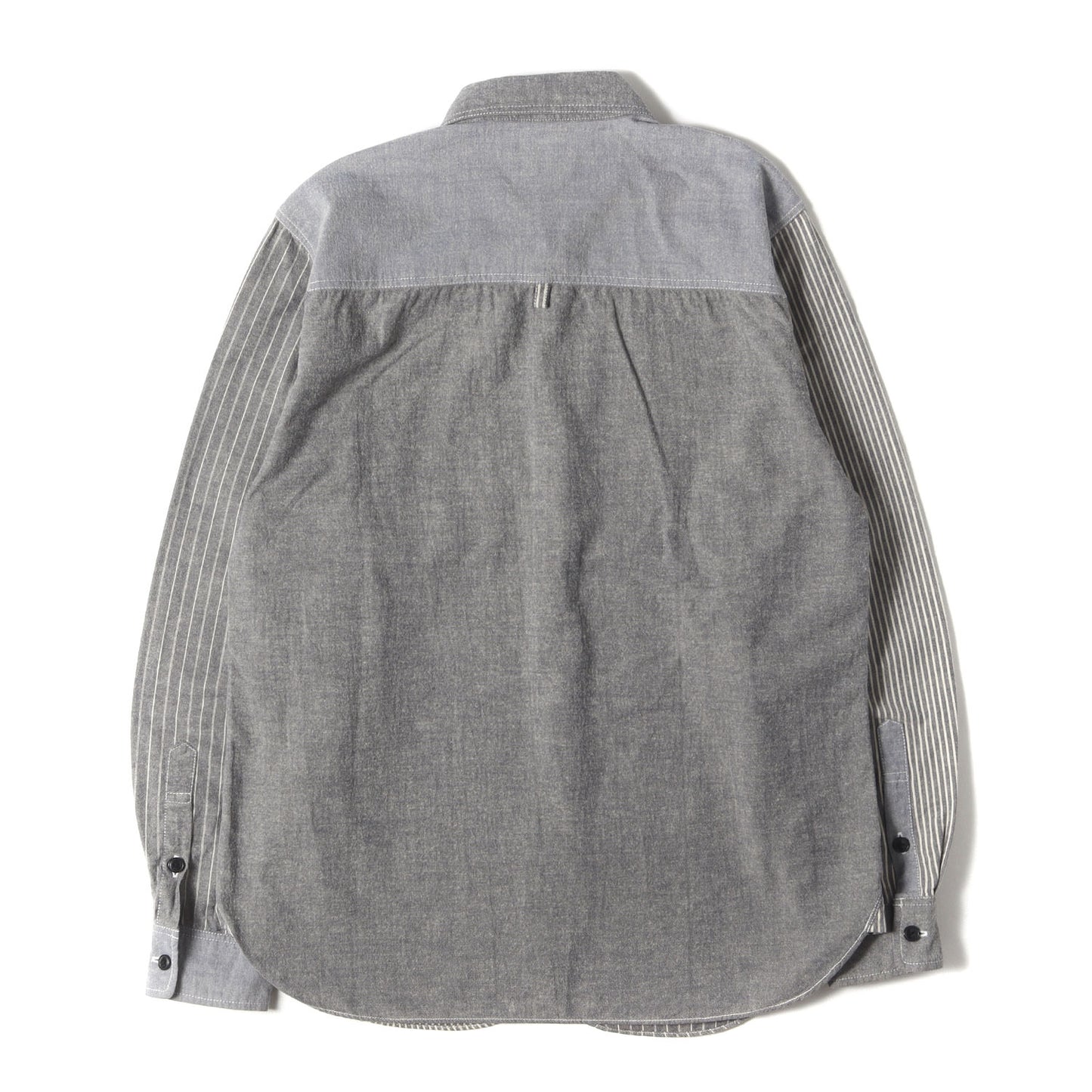 クレイジーパターン ストライプ シャンブレー ワークシャツ