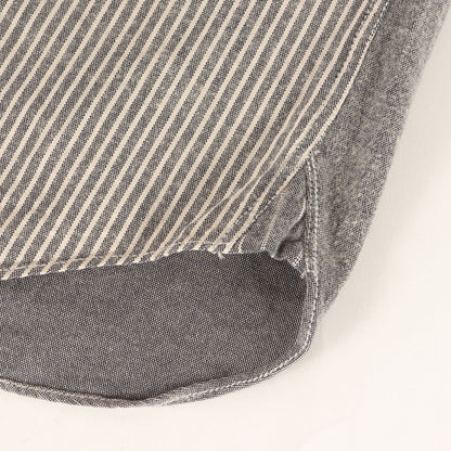 クレイジーパターン ストライプ シャンブレー ワークシャツ