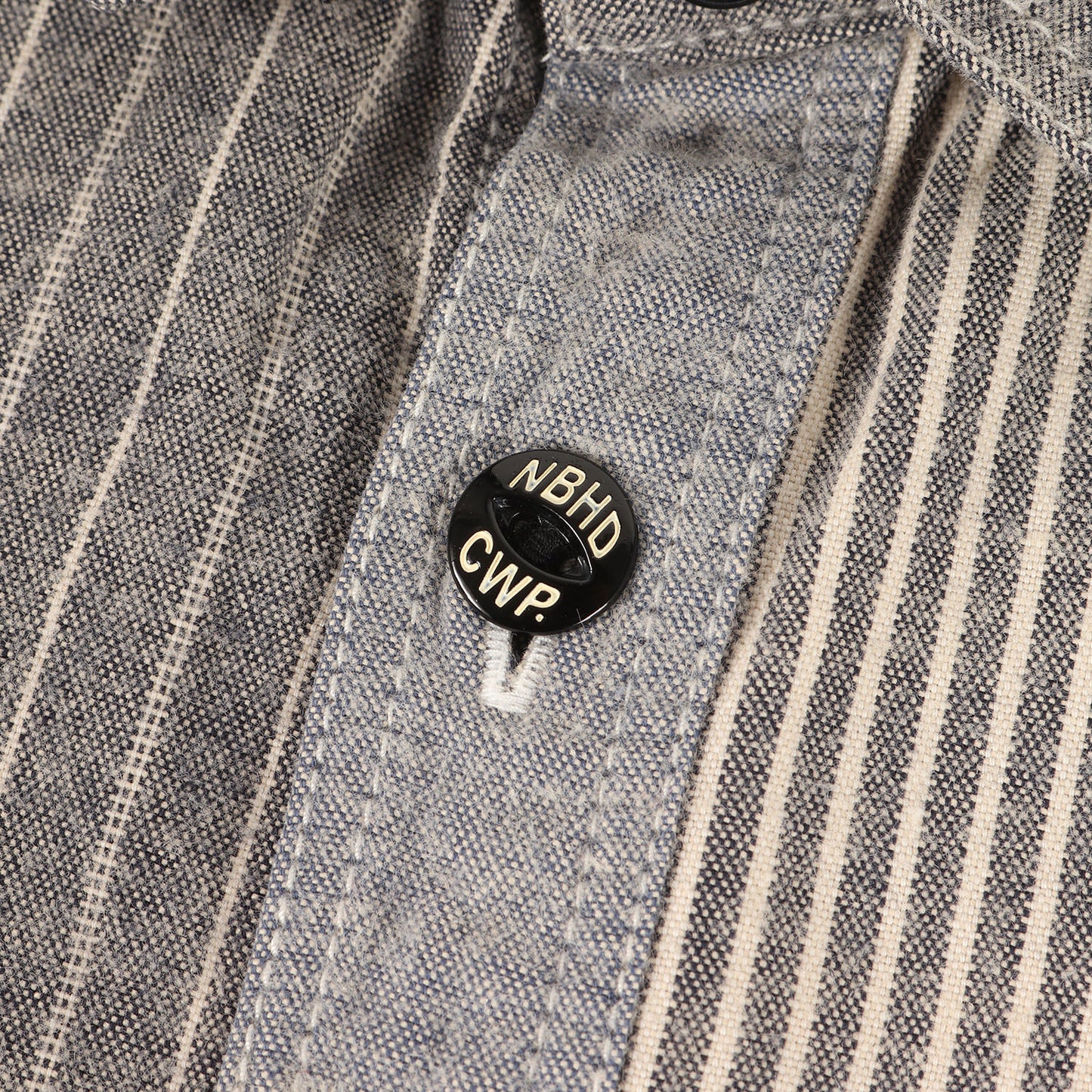 クレイジーパターン ストライプ シャンブレー ワークシャツ