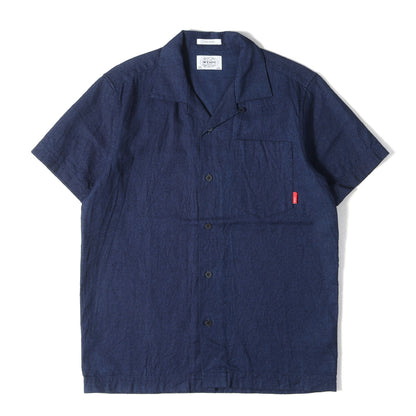 インディゴ オックスフォード オープンカラー 半袖シャツ(ERNEST S/S)