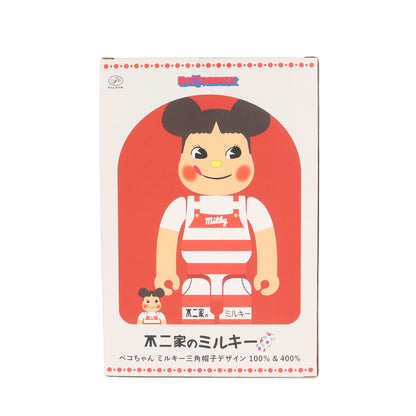 2022年モデル ペコちゃん 不二家のミルキー 三角帽子デザイン BE@RBRICK 100% & 400%