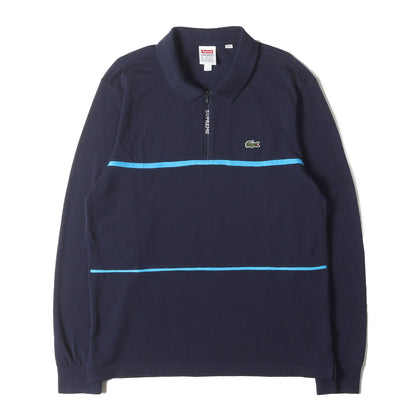 ×LACOSTE L!VE 鹿の子 ロングスリーブ ジップ ポロシャツ(Pique Zip L/S Polo)