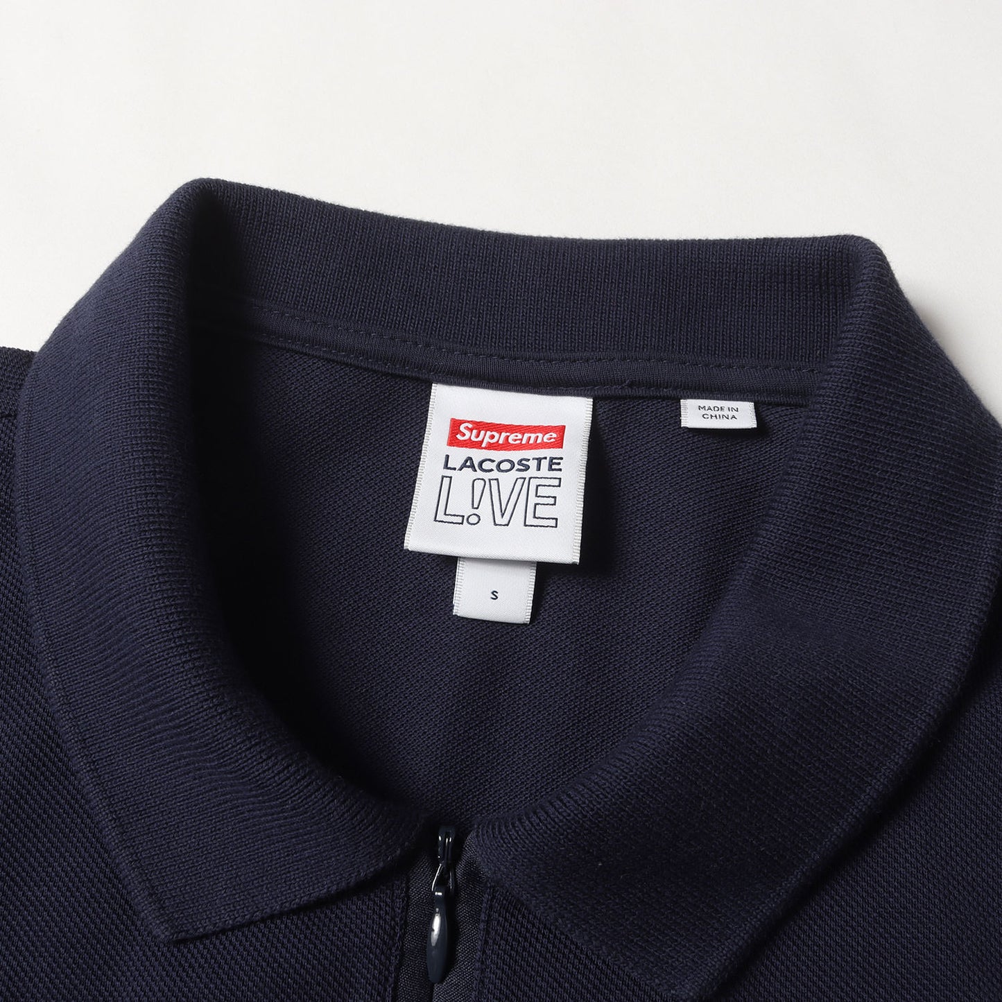 ×LACOSTE L!VE 鹿の子 ロングスリーブ ジップ ポロシャツ(Pique Zip L/S Polo)