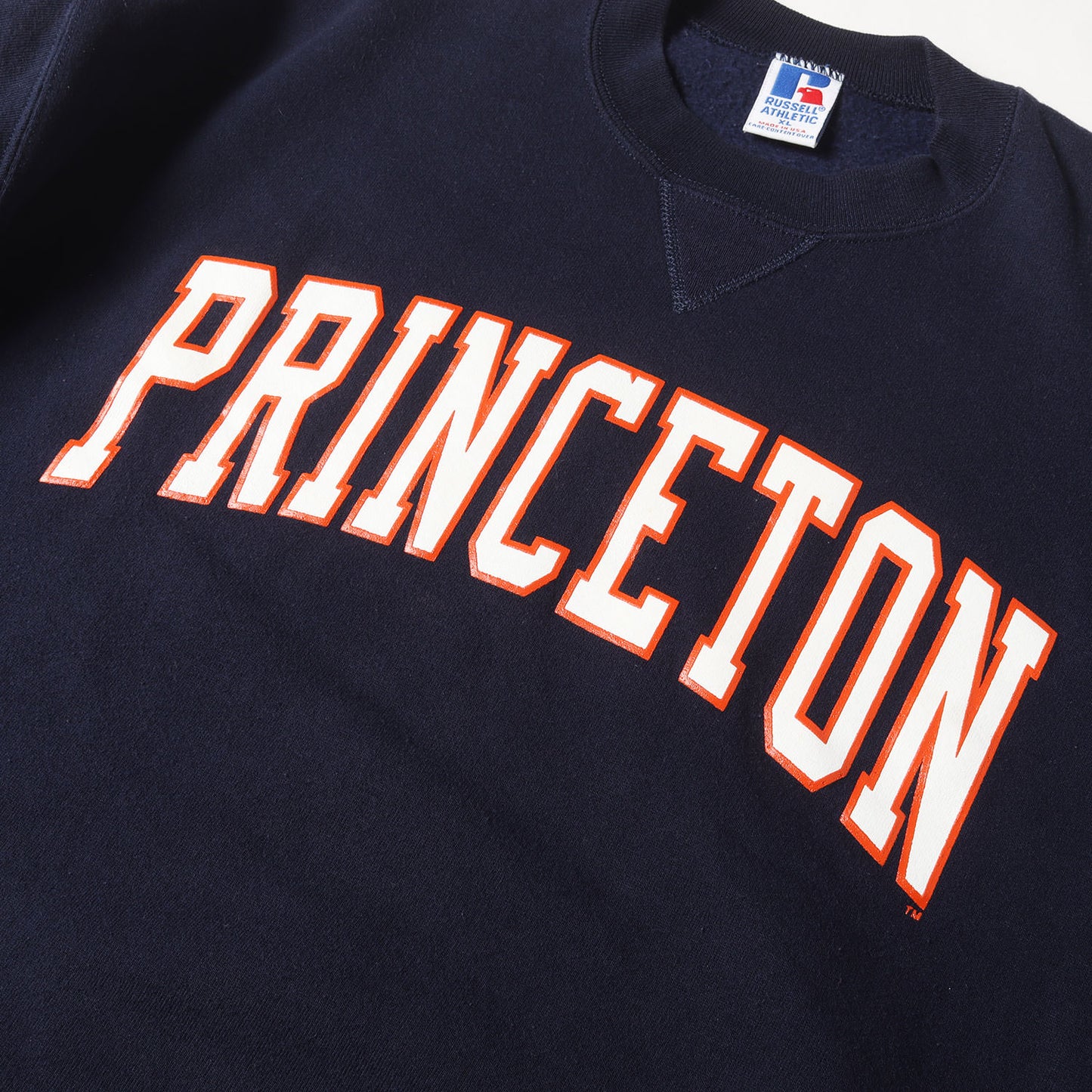 90s PRINCETON カッレジロゴ 前V セットイン スウェットシャツ USA製