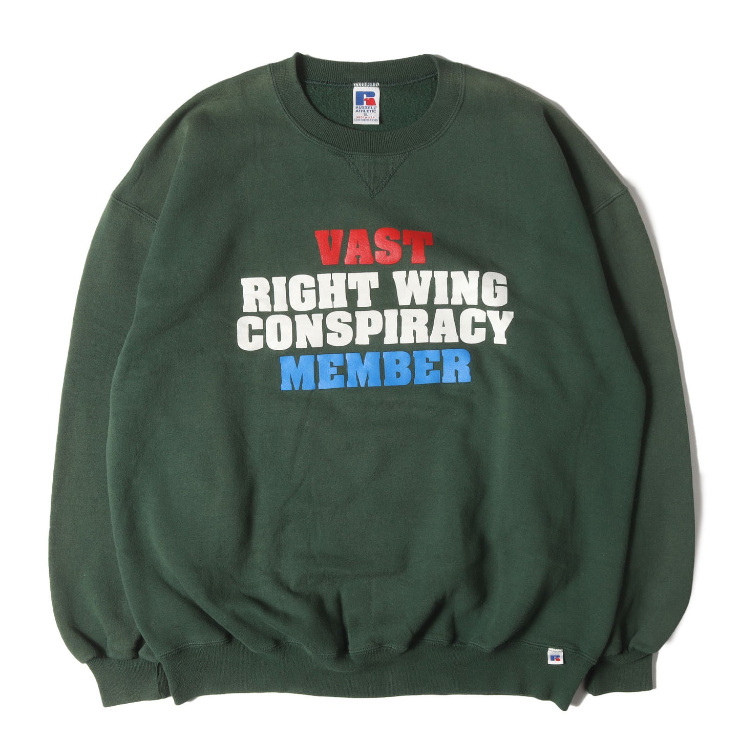 90s メッセージプリント 前V セットイン スウェットシャツ USA製