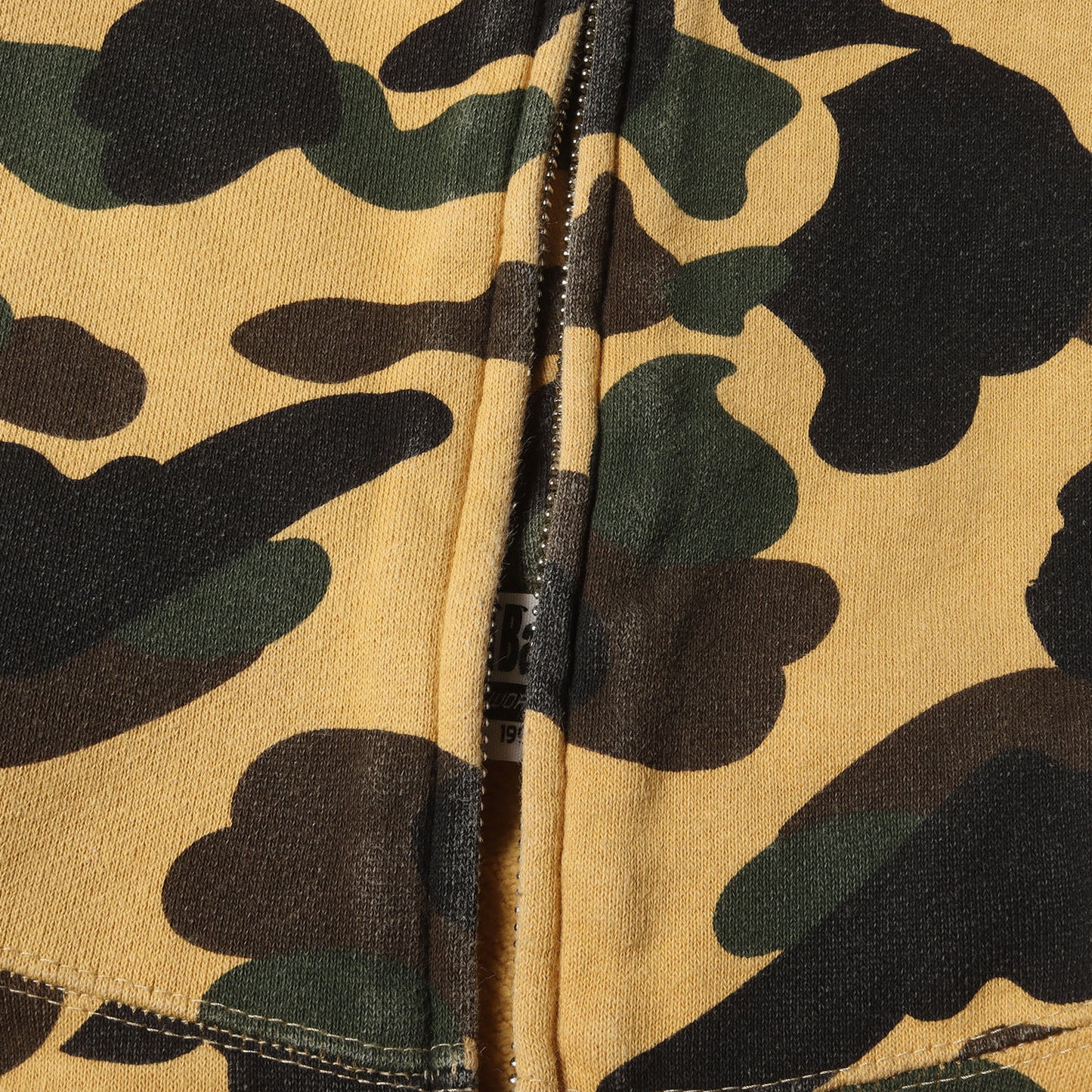 1stカモ 猿迷彩 袖ロゴ ジップ スウェットパーカー