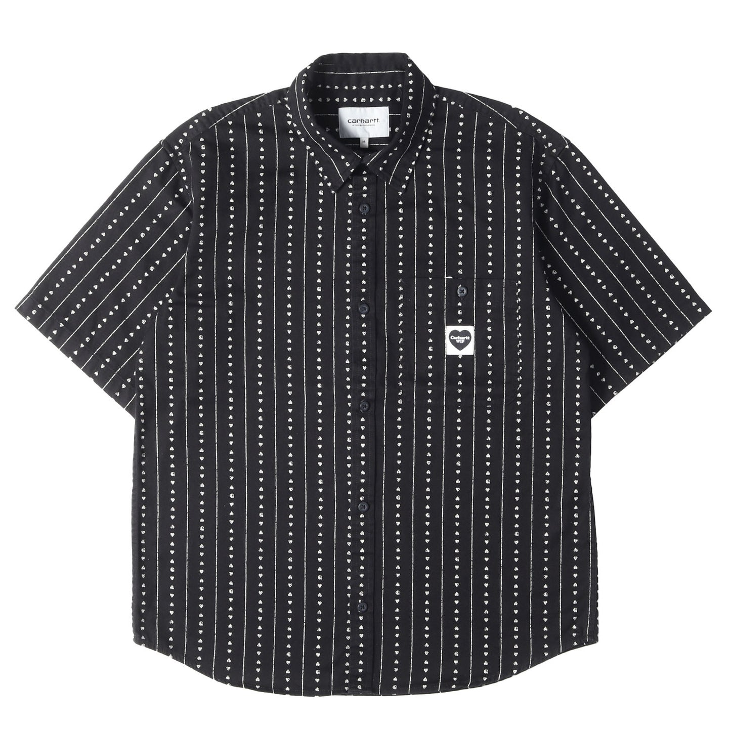 25SS ハートストライプ ワーク 半袖 ボタンシャツ (S/S Drewe Shirt)
