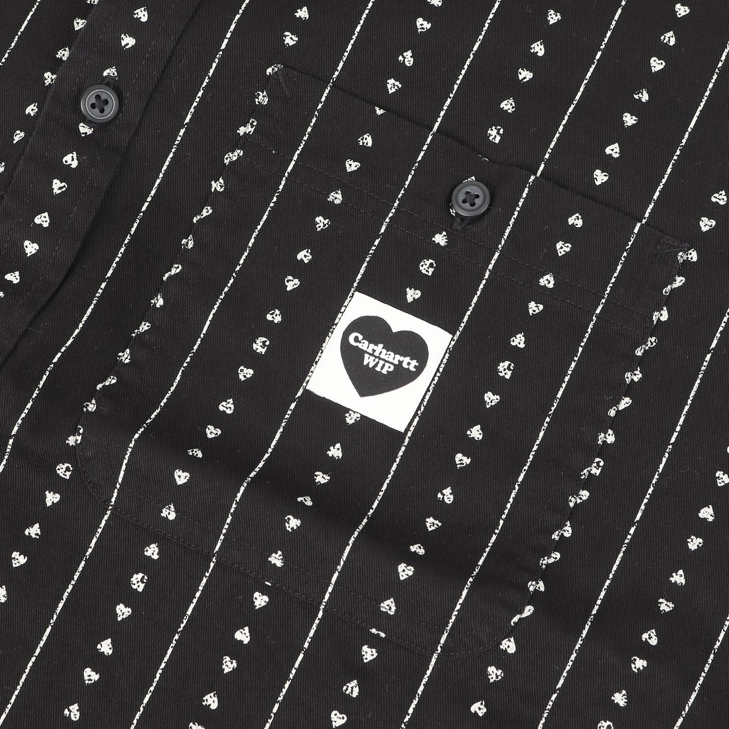 25SS ハートストライプ ワーク 半袖 ボタンシャツ (S/S Drewe Shirt)