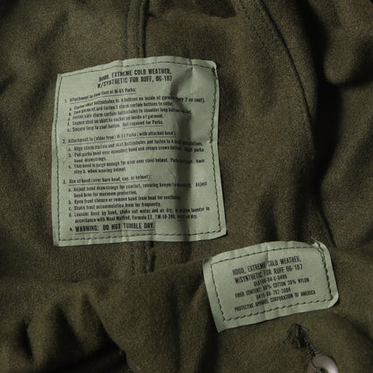 [希少 フルセット] 70s - 80s 米軍実物 M-65 フィッシュテール モッズコート / コート ライナー フード 3点フルセット