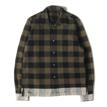 ×fragment design 裾ライン バッファローチェック オープンカラーシャツ