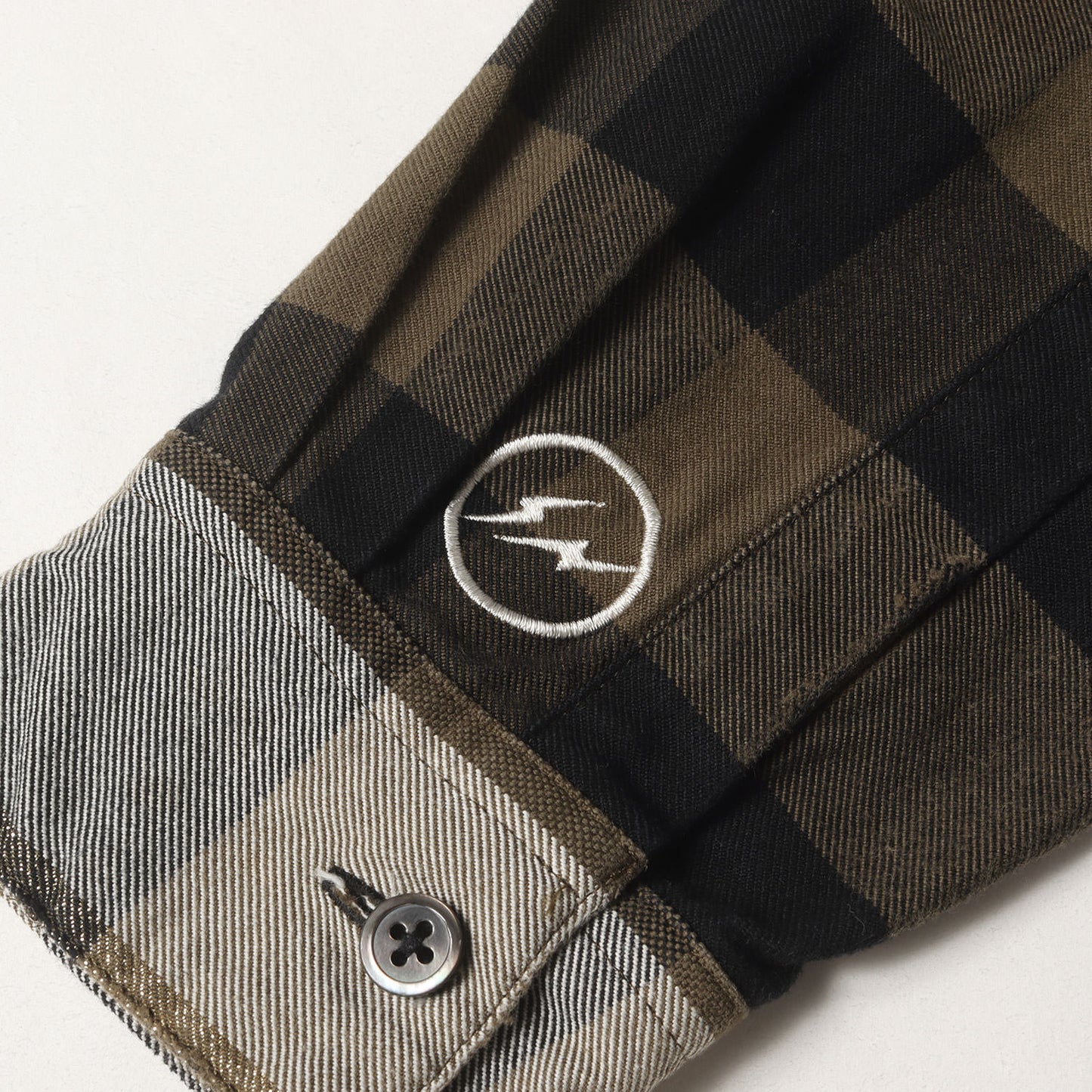 ×fragment design 裾ライン バッファローチェック オープンカラーシャツ