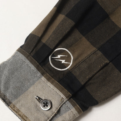 ×fragment design 裾ライン バッファローチェック オープンカラーシャツ