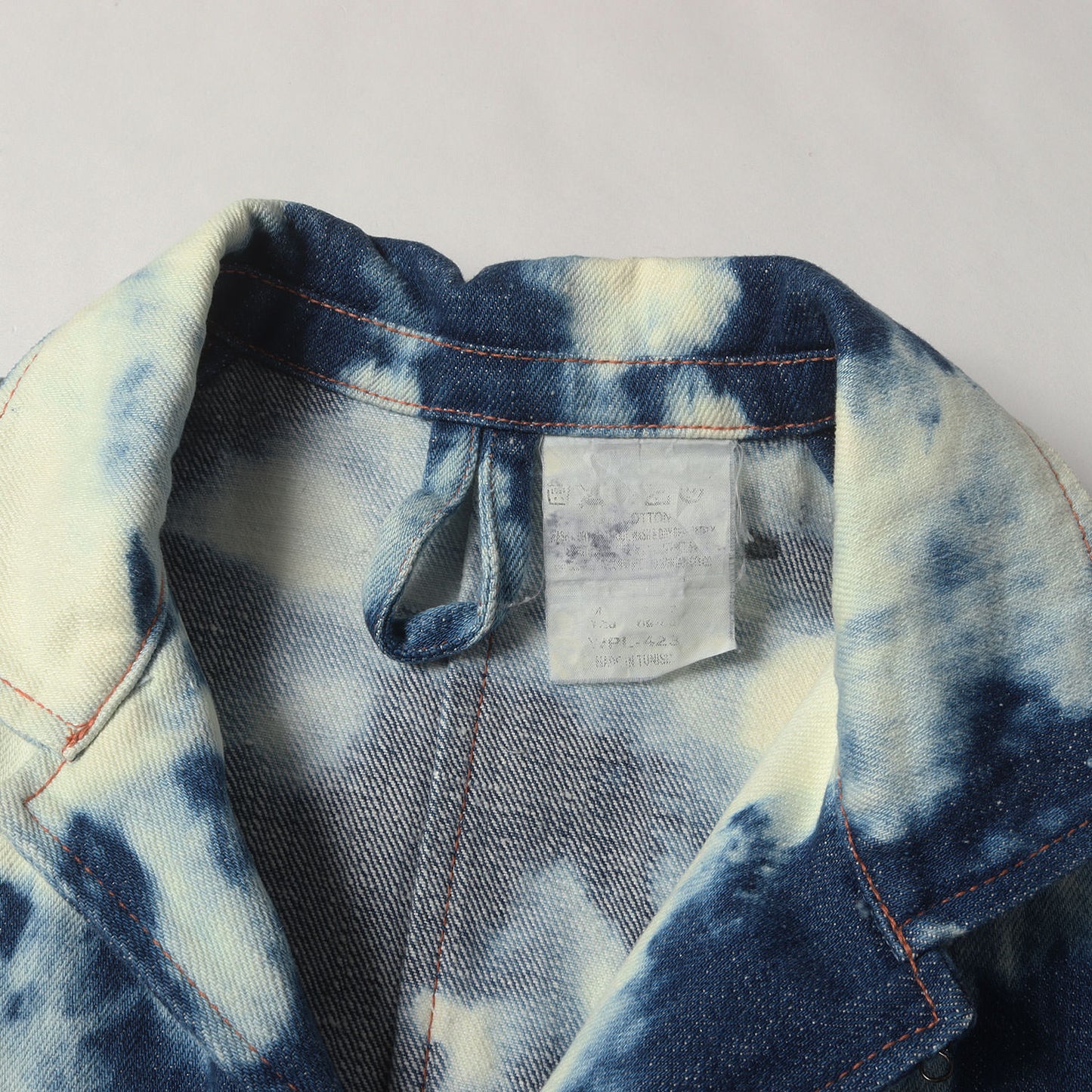 00s ブリーチ加工 1st デニム テーラード ジャケット 4100-1117 チュニジア製