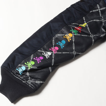×mastermind JAPAN ×ALPHA 袖シープスキンレザー MA-1 フライトジャケット