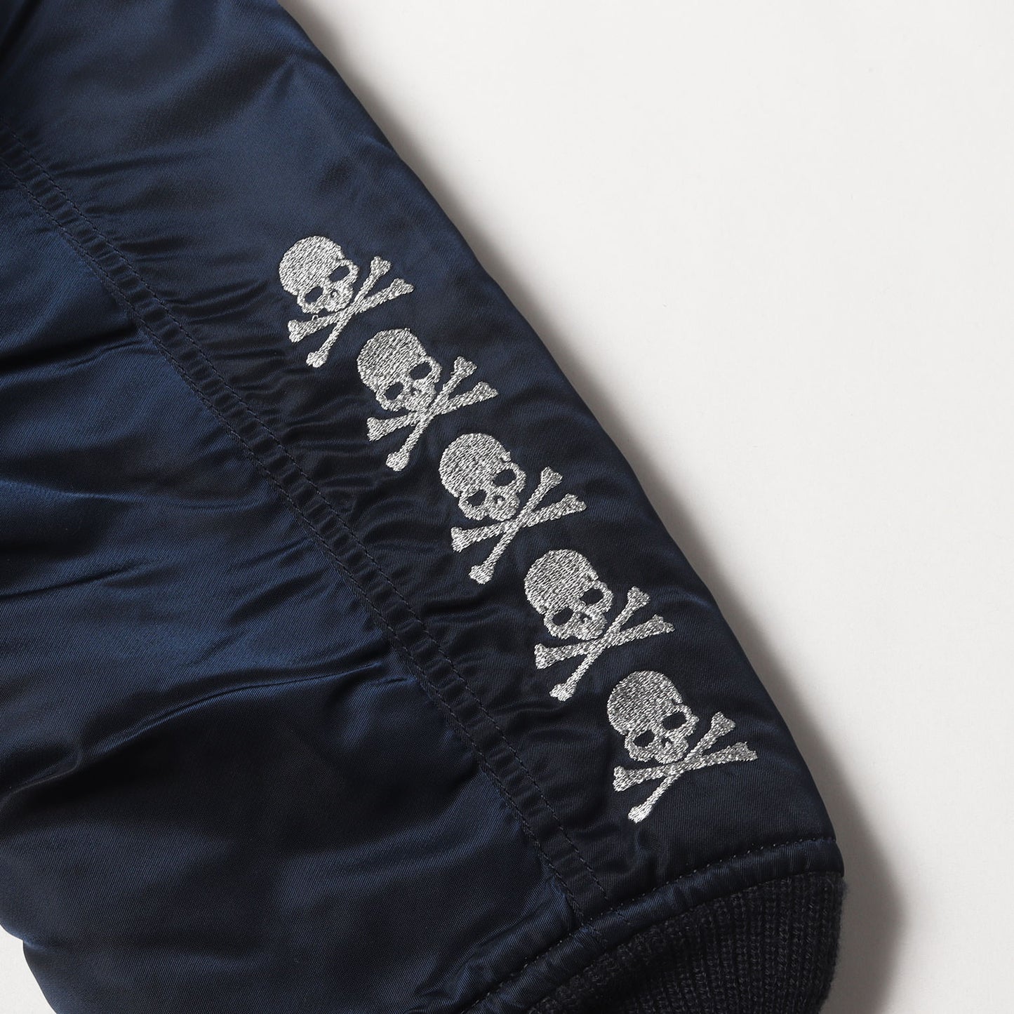 ×mastermind JAPAN ×ALPHA 袖シープスキンレザー MA-1 フライトジャケット