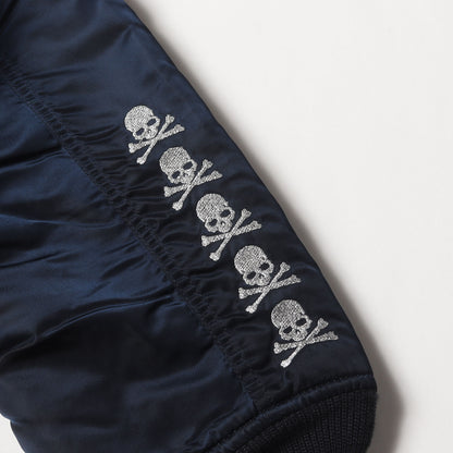 ×mastermind JAPAN ×ALPHA 袖シープスキンレザー MA-1 フライトジャケット