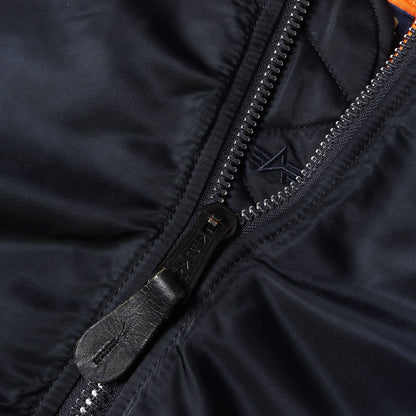 ×mastermind JAPAN ×ALPHA 袖シープスキンレザー MA-1 フライトジャケット