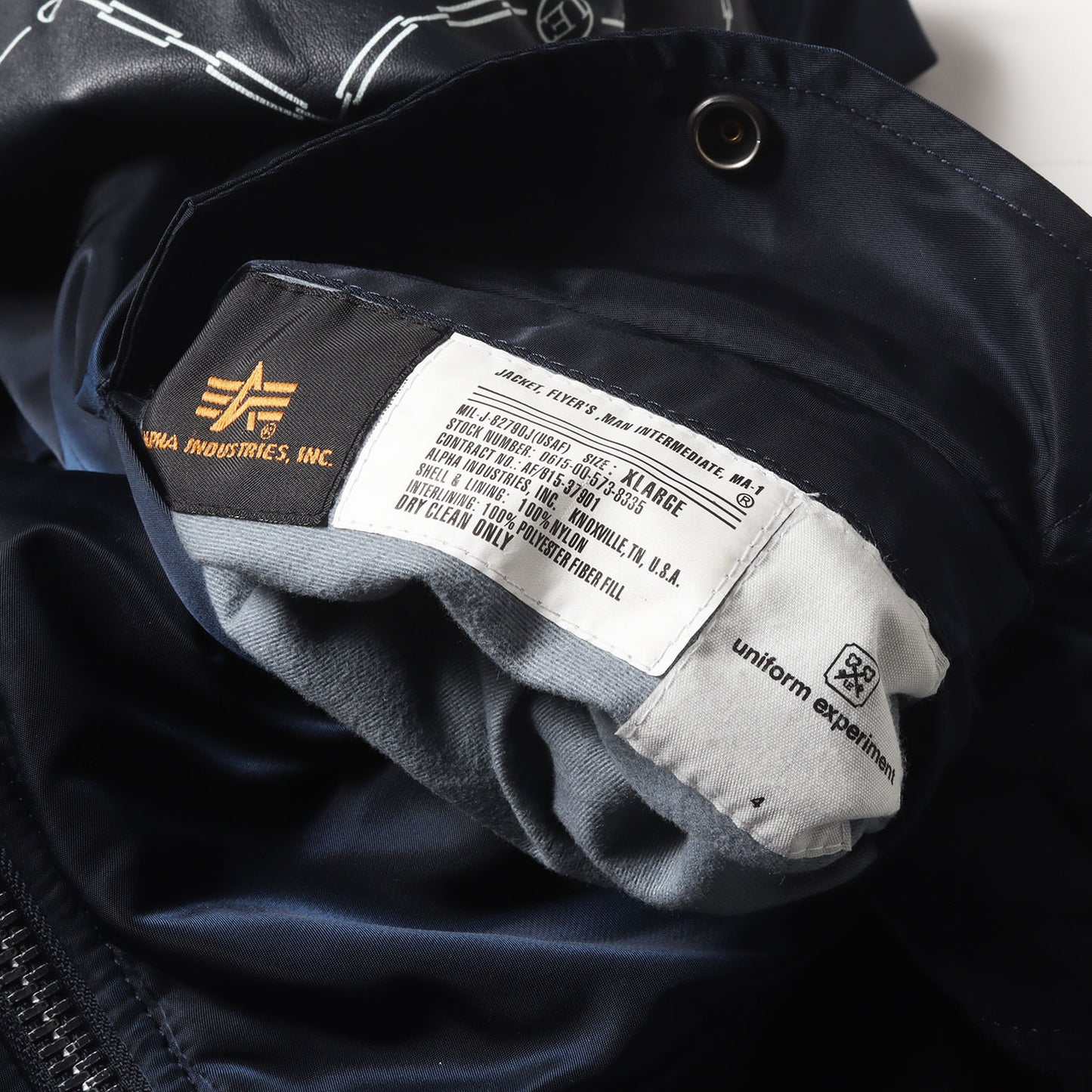 ×mastermind JAPAN ×ALPHA 袖シープスキンレザー MA-1 フライトジャケット