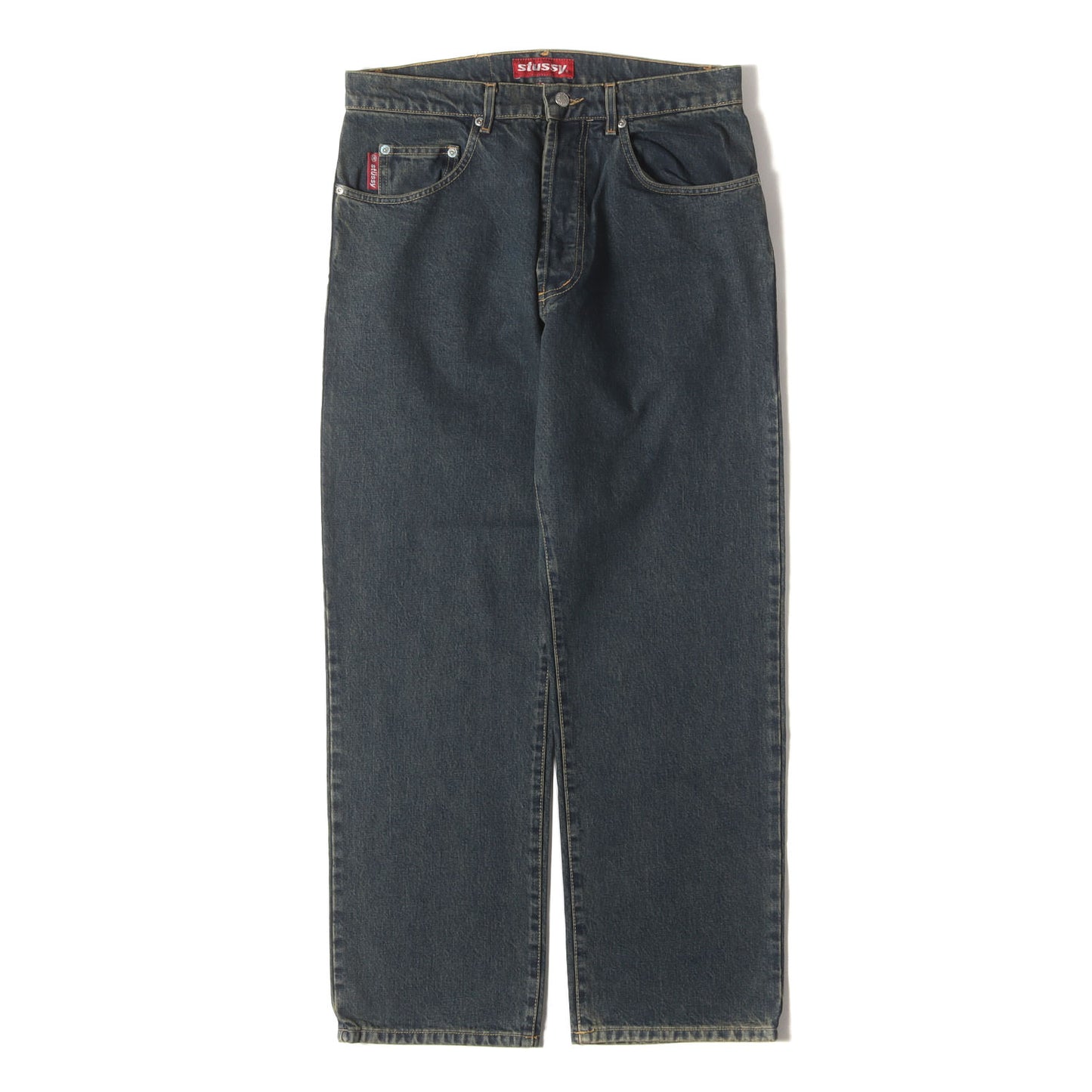 00s ユーズド加工 ストレート デニムパンツ(USA製 / デッドストック)
