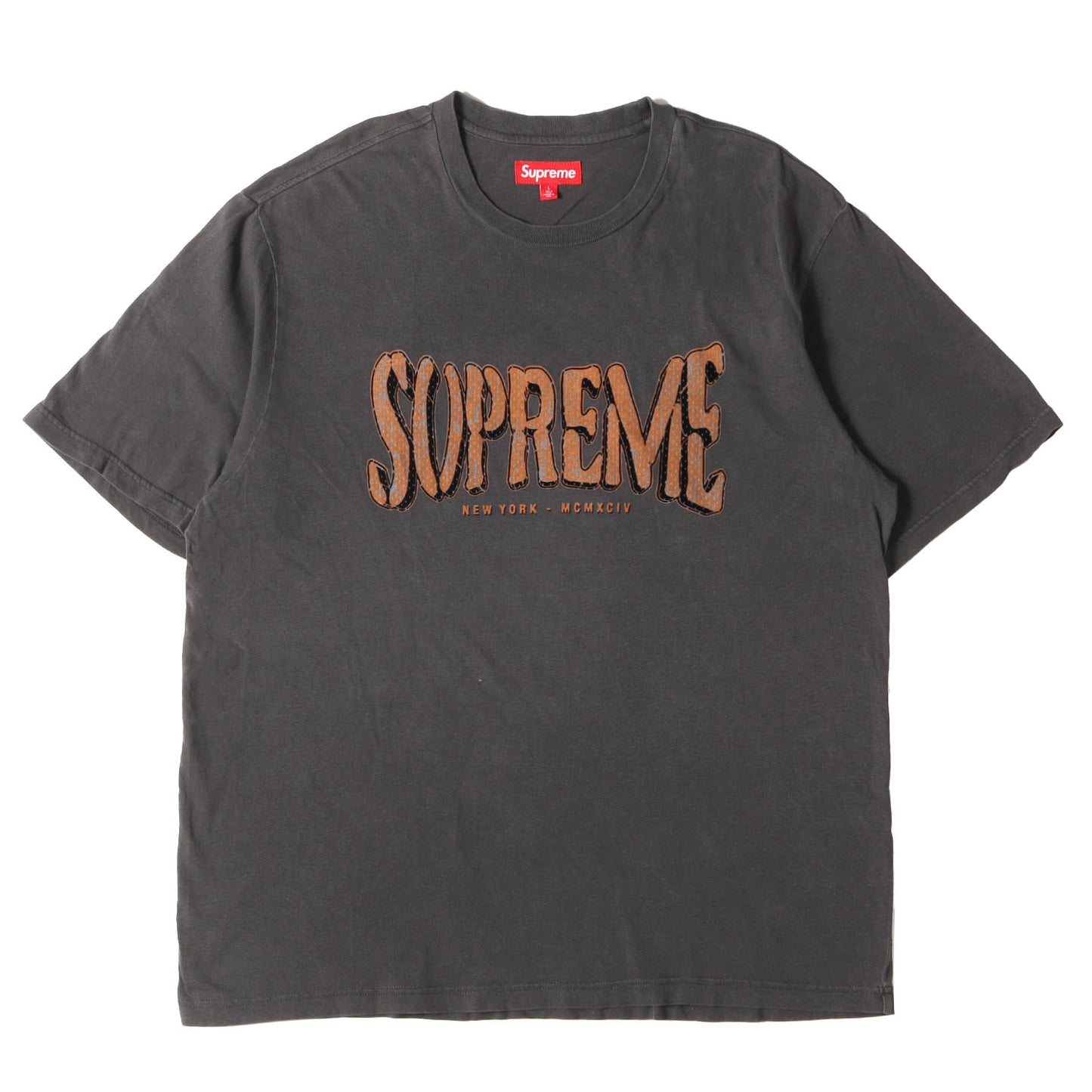 25SS ウォッシュ加工 ブランドロゴ Tシャツ(Flocked Washed S/S Top)