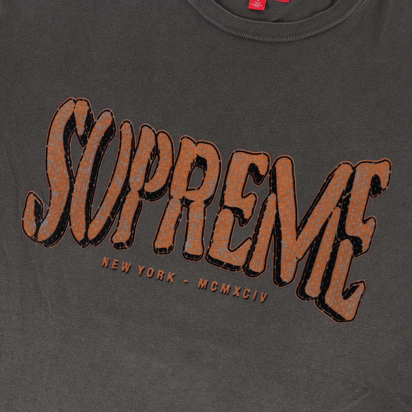 25SS ウォッシュ加工 ブランドロゴ Tシャツ(Flocked Washed S/S Top)