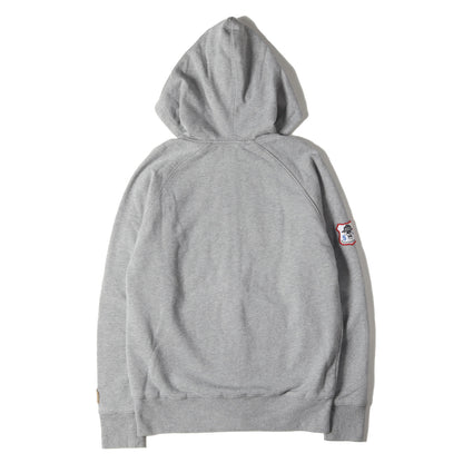 00s ワッペン付き サーマル フルジップ スウェットパーカー