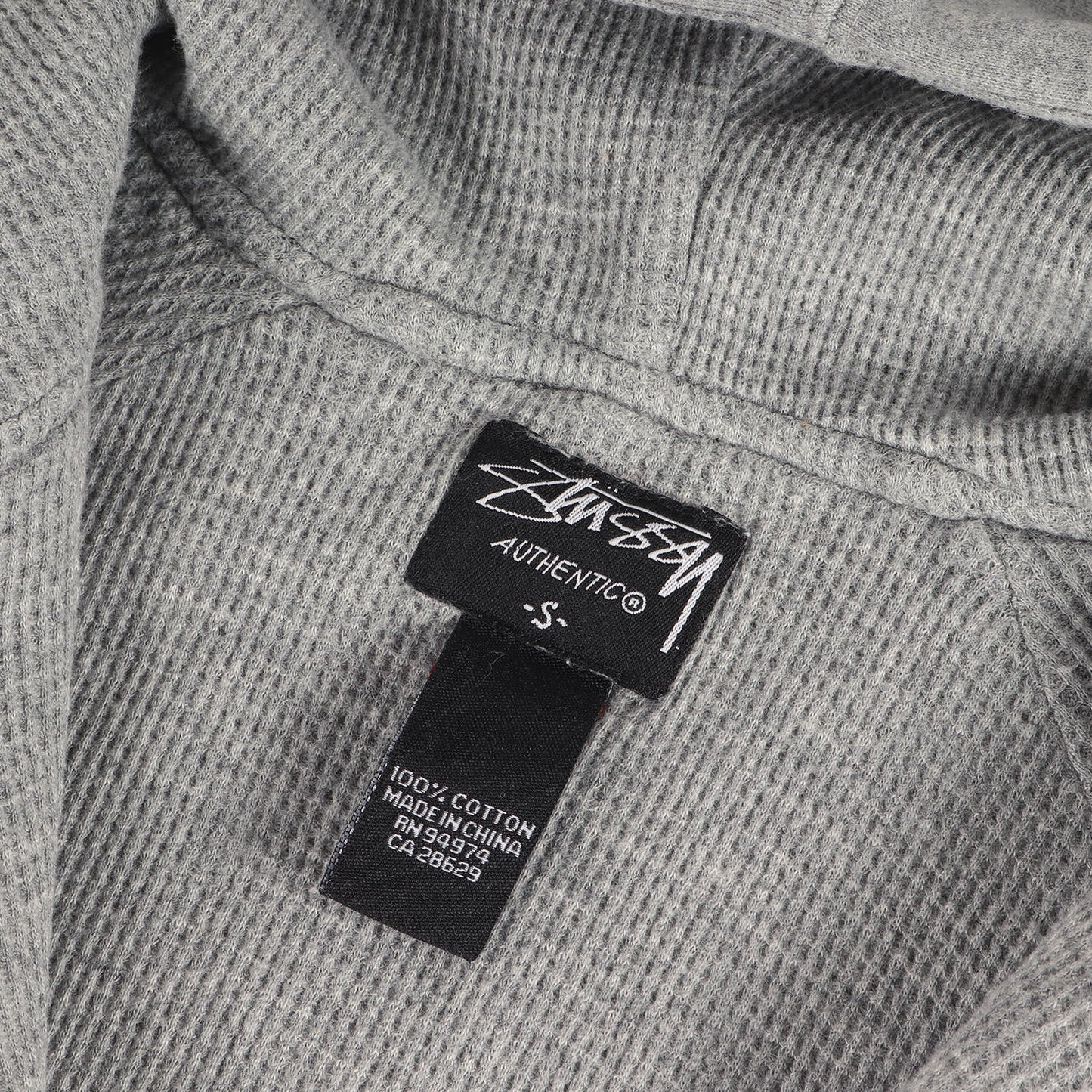 00s ワッペン付き サーマル フルジップ スウェットパーカー