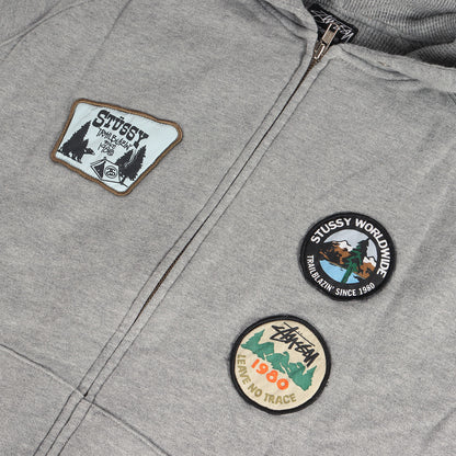 00s ワッペン付き サーマル フルジップ スウェットパーカー