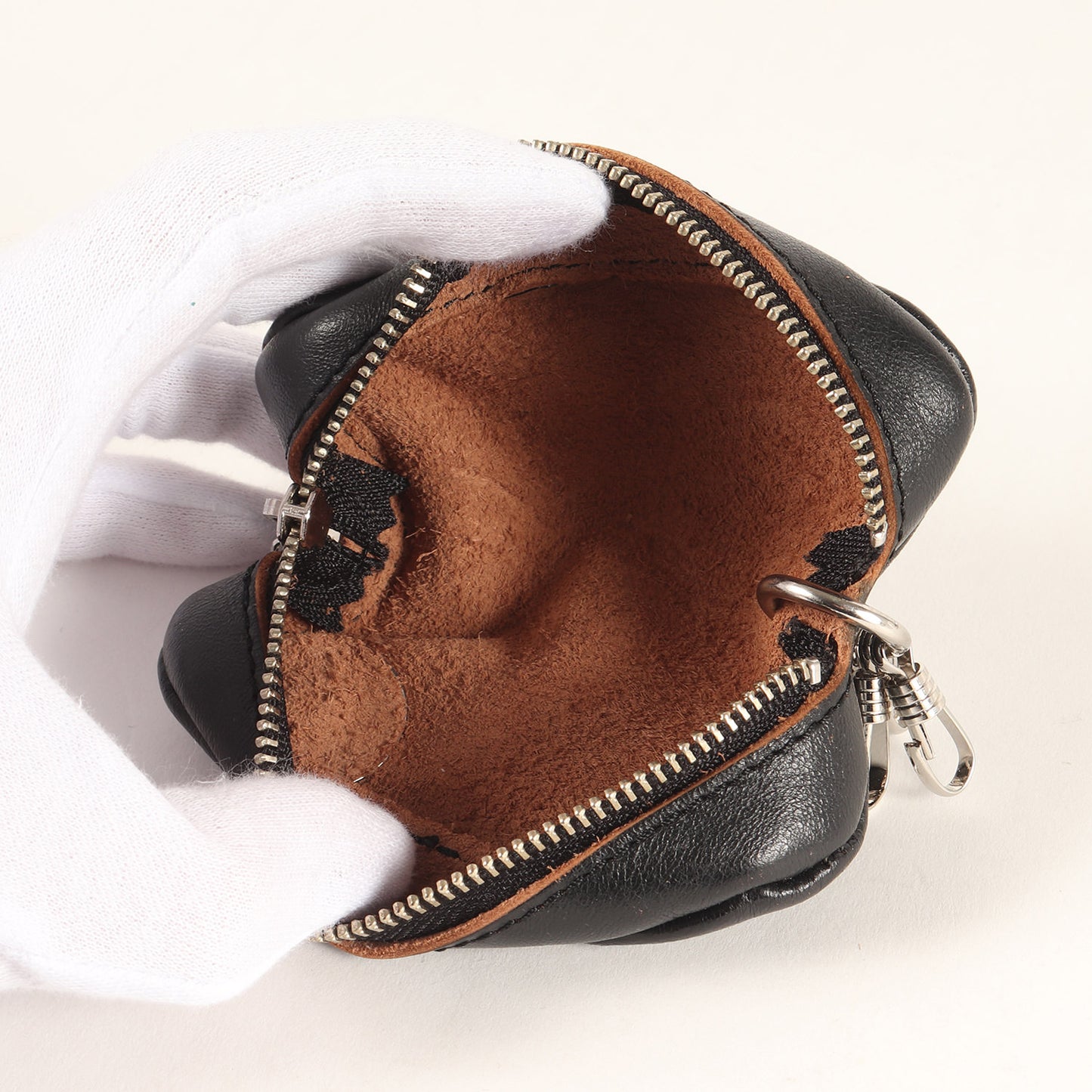 ×Schott フェザーチャーム付き ワンスター レザー キーケース