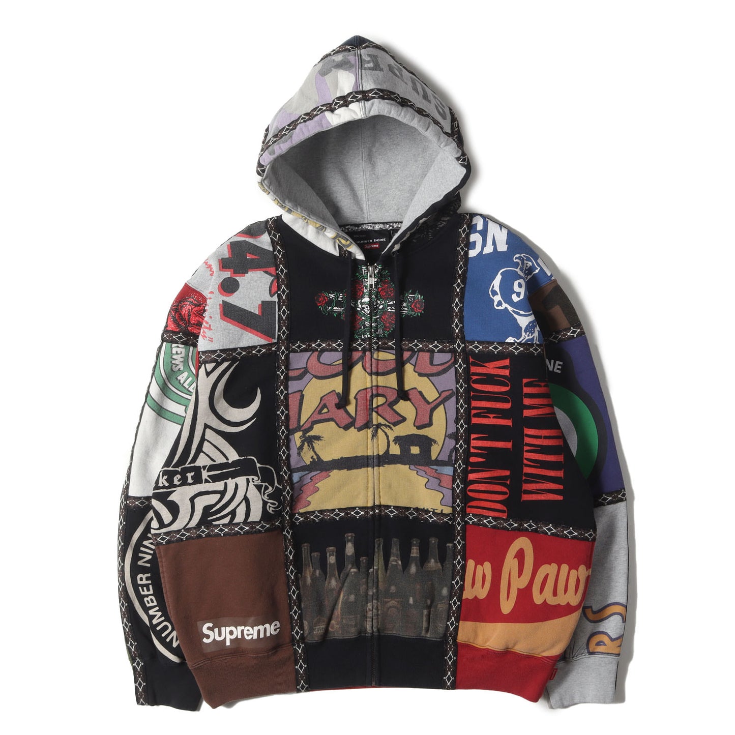 25AW ×NUMBER (N)INE パッチワーク フルジップ スウェットパーカー(Patchwork Zip Up Hooded Sweatshirt)