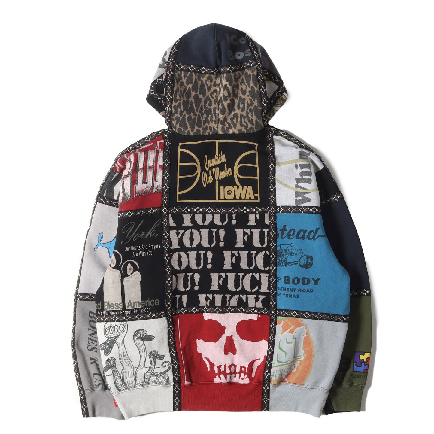 25AW ×NUMBER (N)INE パッチワーク フルジップ スウェットパーカー(Patchwork Zip Up Hooded Sweatshirt)