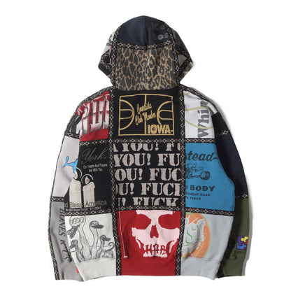 25AW ×NUMBER (N)INE パッチワーク フルジップ スウェットパーカー(Patchwork Zip Up Hooded Sweatshirt)