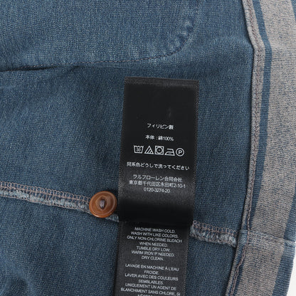 25SS インディゴボーダー コットンジャージー オープンカラー 半袖 ボタンシャツ
