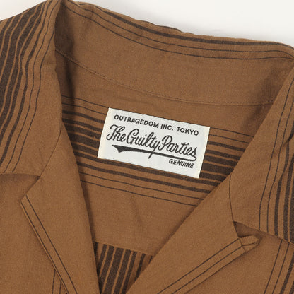 23SS ストライプ レーヨン オープンカラー 半袖シャツ(STRIPED OPEN COLLAR SHIRT S/S)
