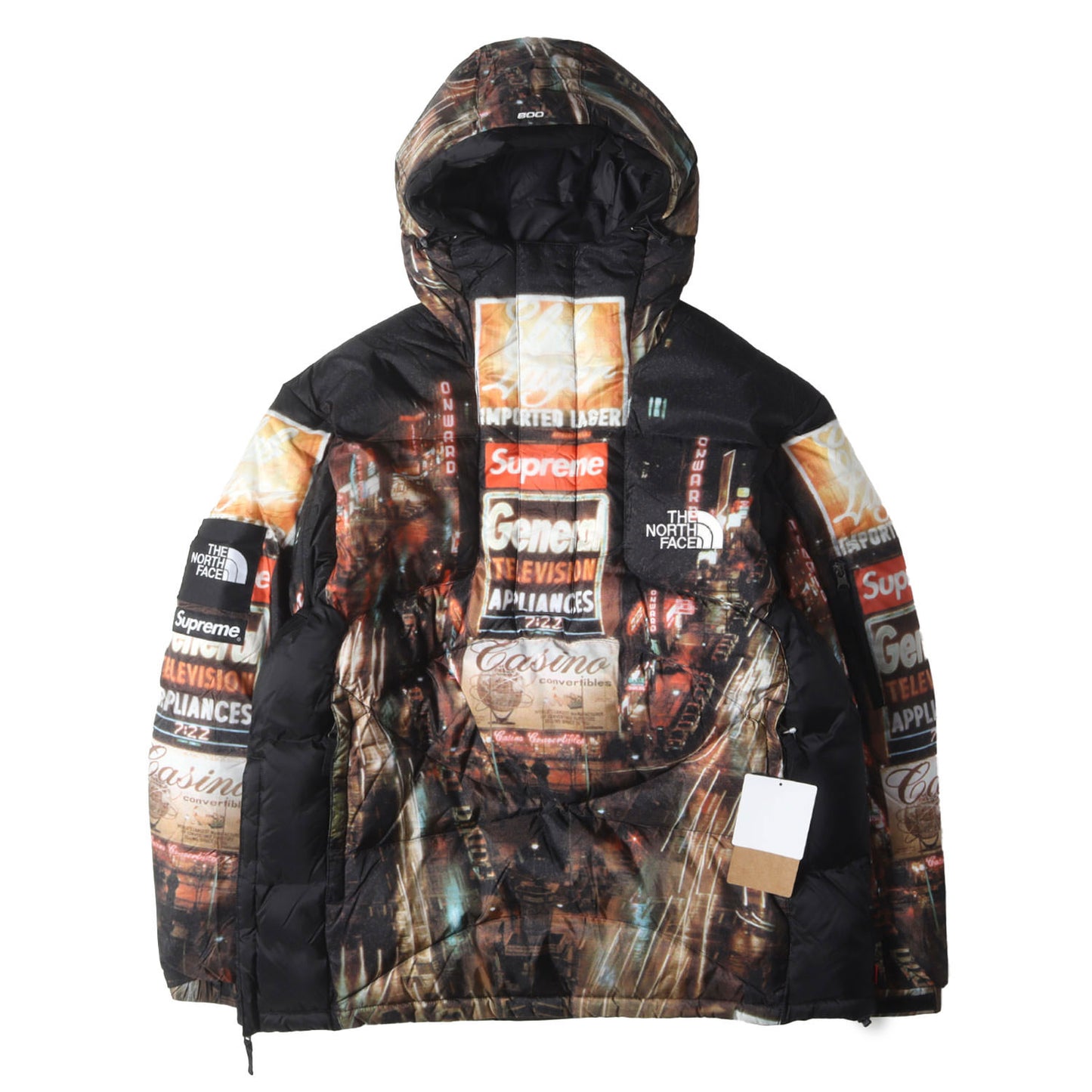 22AW ×THE NORTH FACE タイムズスクエア柄 ハーフジップ プルオーバー ダウンジャケット(800-Fill Half Zip Hooded Pullover)