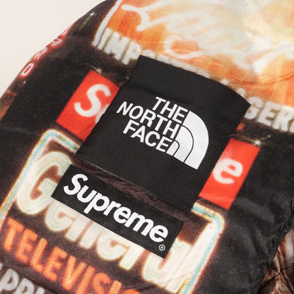 22AW ×THE NORTH FACE タイムズスクエア柄 ハーフジップ プルオーバー ダウンジャケット(800-Fill Half Zip Hooded Pullover)