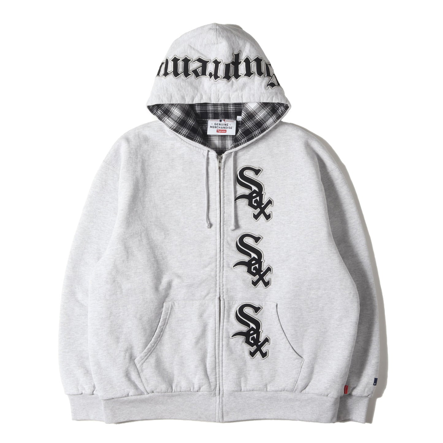 25AW ×Chicago White Sox 裏地チェック ジップ スウェットパーカー(Zip Up Hooded Sweatshirt)