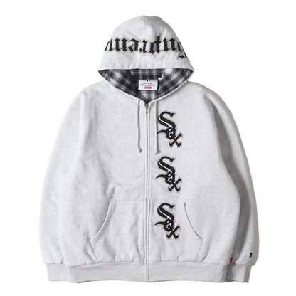25AW ×Chicago White Sox 裏地チェック ジップ スウェットパーカー(Zip Up Hooded Sweatshirt)