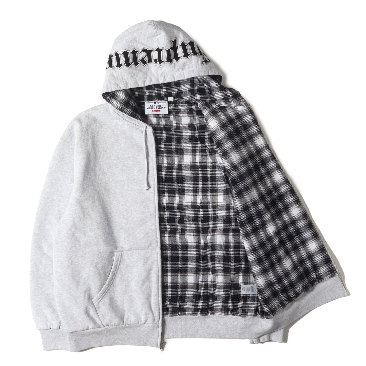 25AW ×Chicago White Sox 裏地チェック ジップ スウェットパーカー(Zip Up Hooded Sweatshirt)