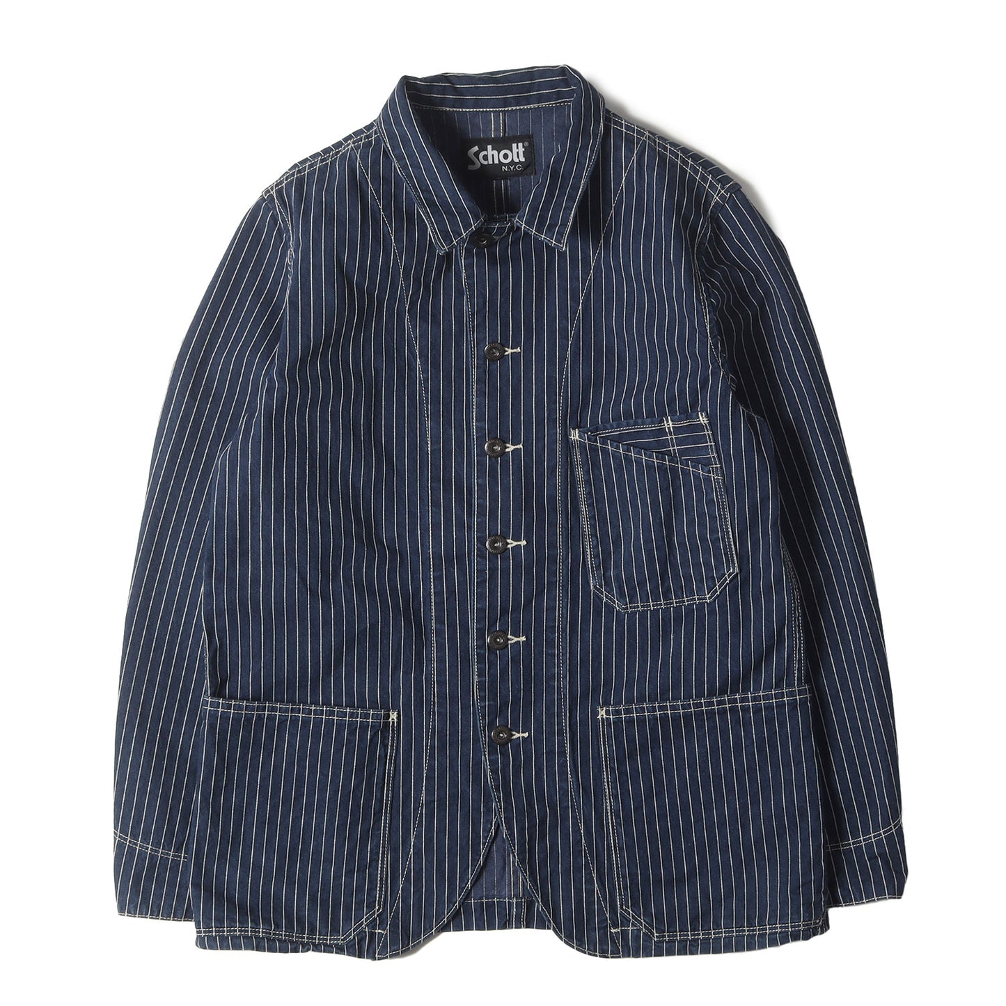 [直営店限定] ストライプ デニム カバーオール (OLD HICKORY WORK JACKET)