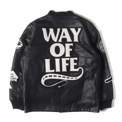 25SS 20周年記念 初売り限定 ×NEIGHBORHOOD ×WTAPS オールレザー バーシティジャケット(20th ALL LEATHER JACKET)