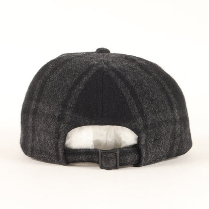 チェック ウール 6パネルキャップ